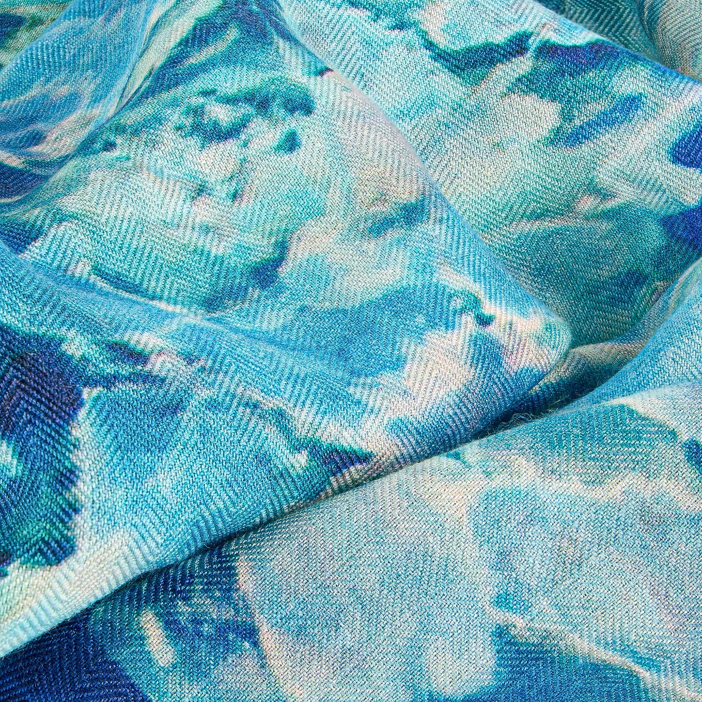 Blue Dream — Silk-Wool Art Scarf (52”)