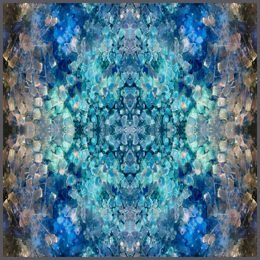 Pattern that is printed on silk chiffon, oversized scarf.