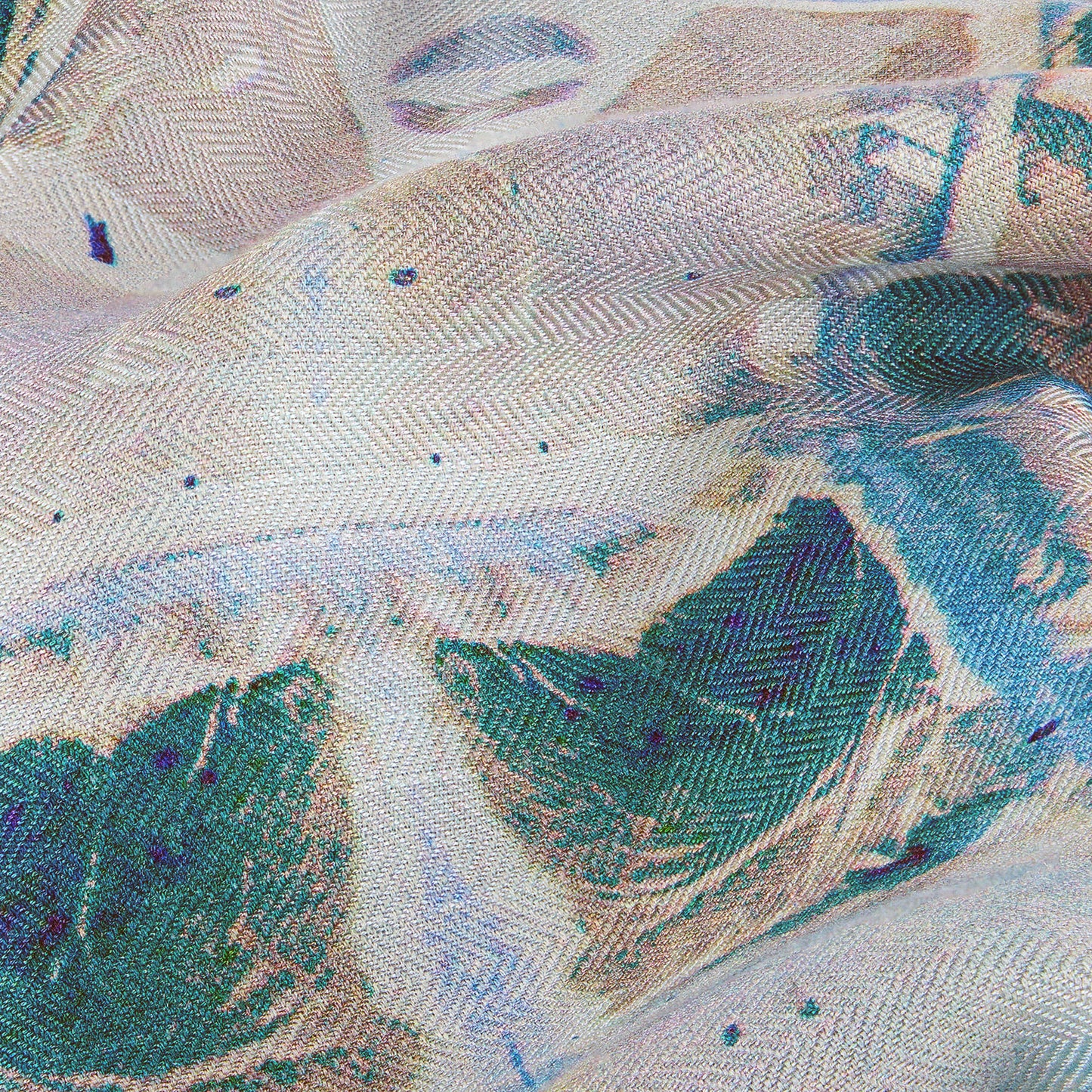 Calm Camomile Small Square Silk/Wool Tea-Printed Scarf - Silk/Wool Blend, 26" x 26" - Teascarf Brooklyn