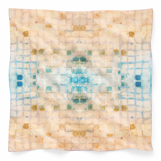 Calm Camomile Art Scarf – Oversized Silk Chiffon (52")