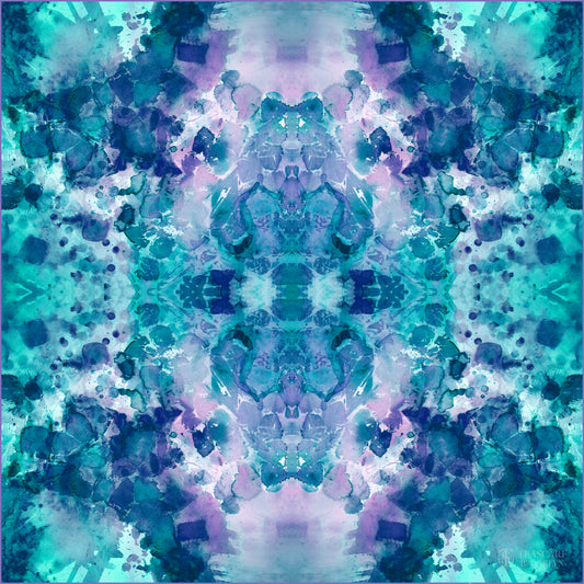 Peacock Green Oversized Square Tea-PrintedSilk Chiffon Scarf - 100% Silk, 53x53" - Teascarf Brooklyn