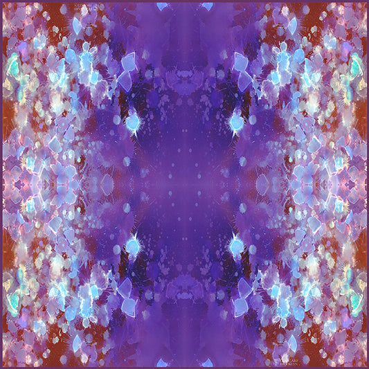 Purple Rain Oversized Square Tea-Printed Silk Chiffon Scarf 100% Silk, 53x53" - Teascarf Brooklyn