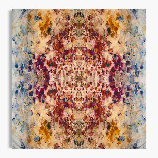 Rare Earth Scarf from Teascarf Brooklyn stretched out flat so you can see the intricate pattern.