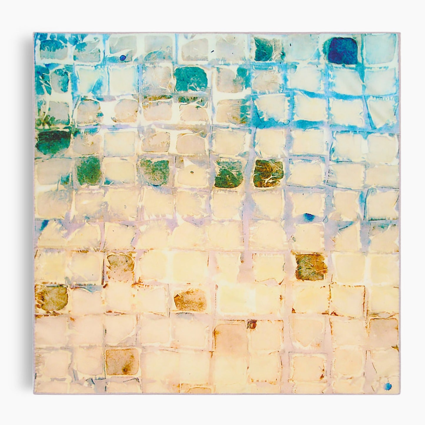 Calm Camomile Small Square Silk/Wool Tea-Printed Scarf - Silk/Wool Blend, 26" x 26" - Teascarf Brooklyn