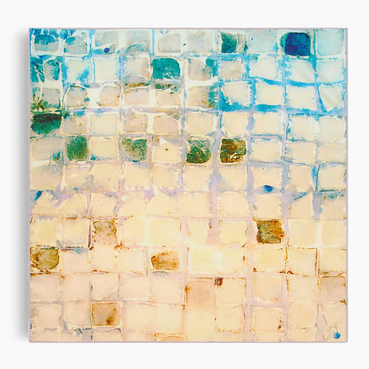 Calm Camomile Small Square Silk/Wool Tea-Printed Scarf - Silk/Wool Blend, 26" x 26" - Teascarf Brooklyn