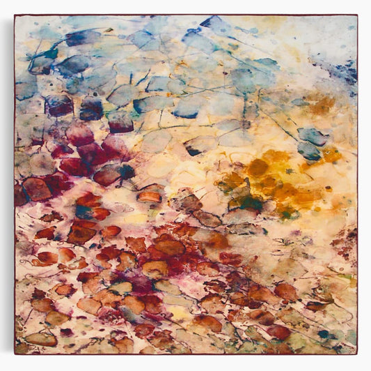 Rare Earth Small Square Silk/Wool Tea-Printed Scarf - Silk/Wool Blend, 26" x 26" - Teascarf Brooklyn