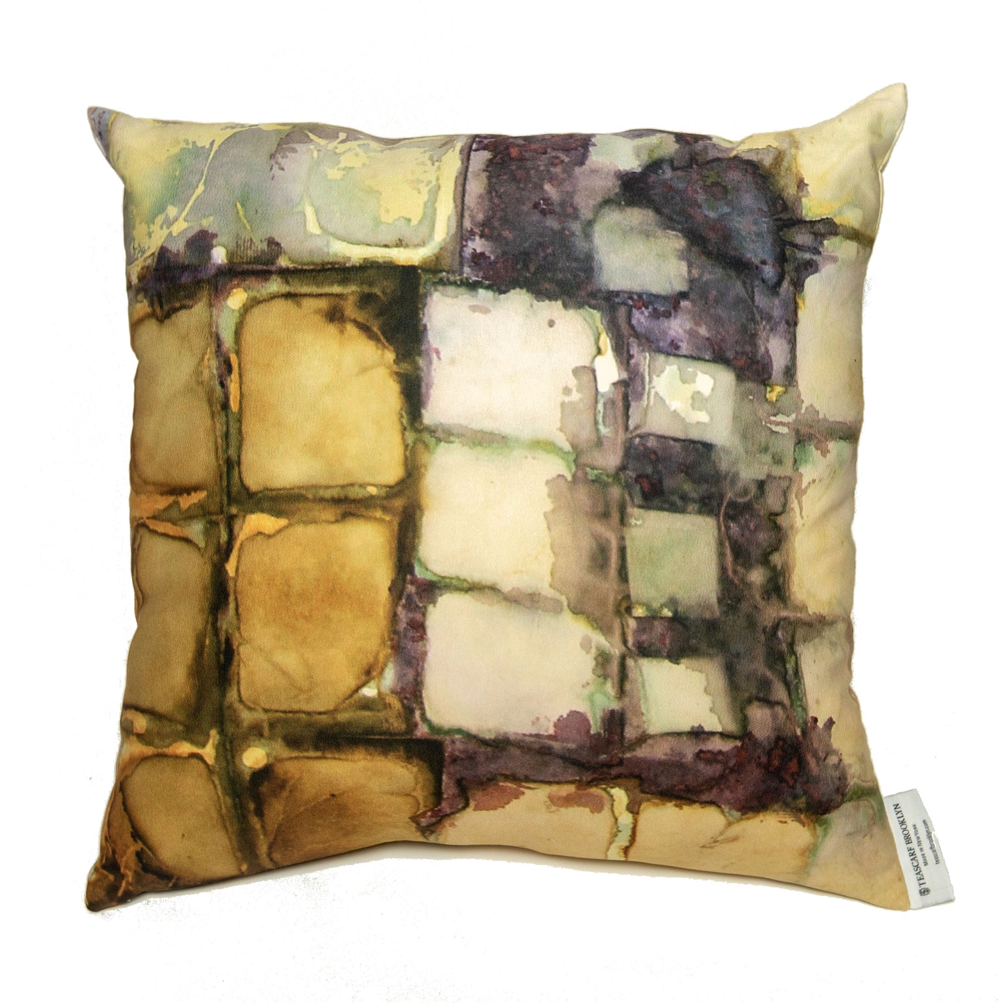 Soft Citrine Square Tea-Printed Pillow Cover - Teascarf Brooklyn