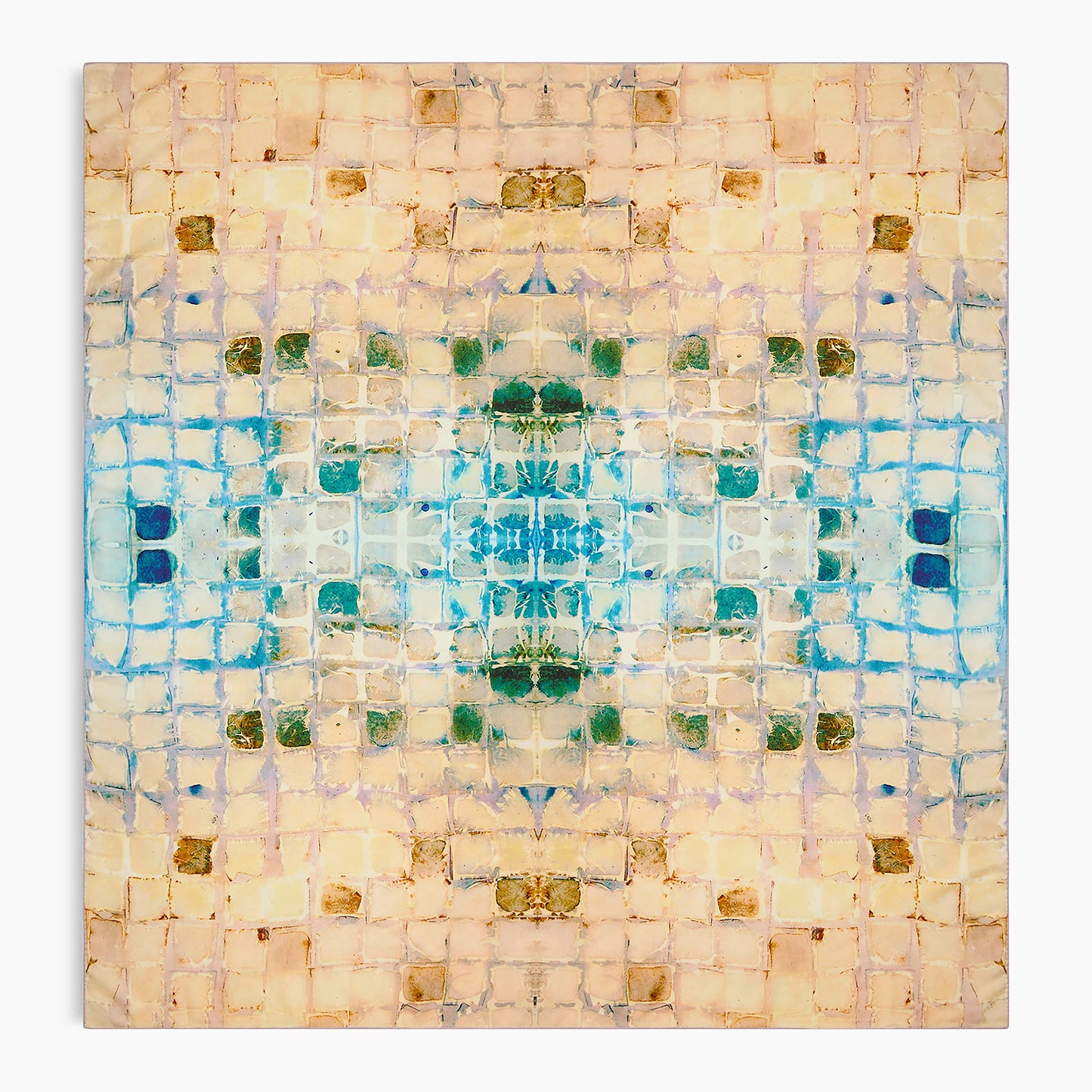Calm Camomile Oversized Square Tea-Printed Scarf - Silk/Wool Blend, 53x53" - Teascarf Brooklyn