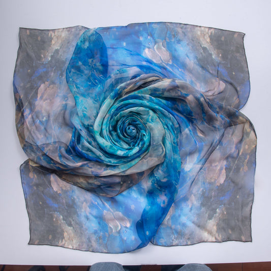 Tea-printed silk scarf — if you knew, Teascarf Brooklyn