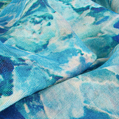 Blue Dream — Silk-Wool Art Scarf (52”)