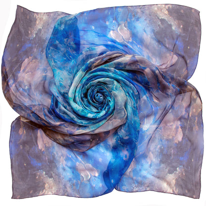 Oversized Blue Dream Silk Chiffon Scarf