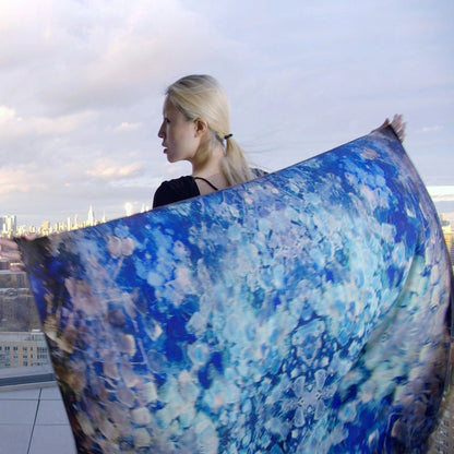 Blue Dream — Silk-Wool Art Scarf (52”)