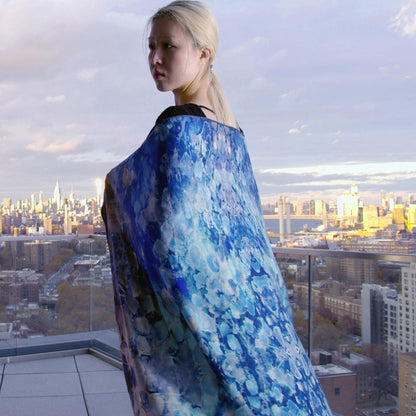 Blue Dream — Silk-Wool Art Scarf (52”)