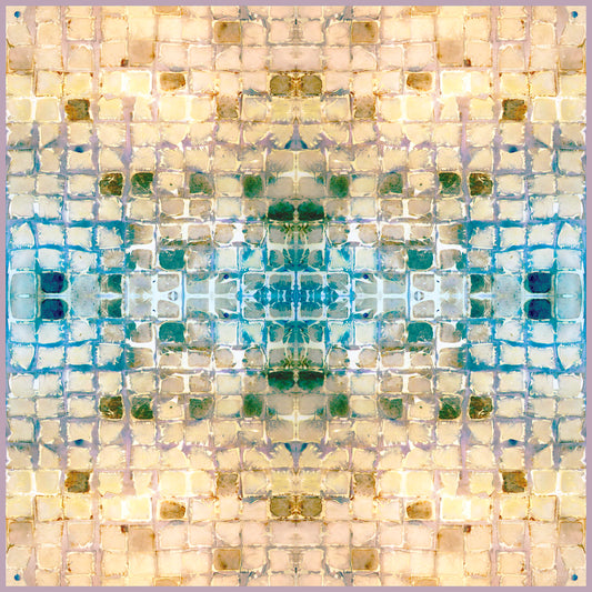 Calm Camomile Oversized Square Tea-Printed Silk Chiffon Scarf 100% Silk, 53x53" - Teascarf Brooklyn