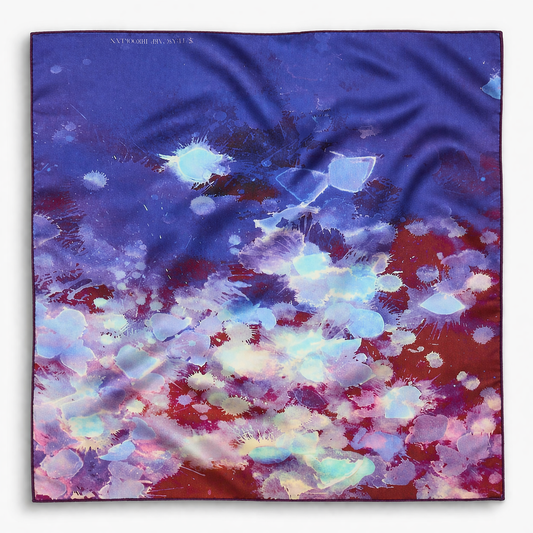 Silk & Wool Art Scarf – Purple Rain (24”)