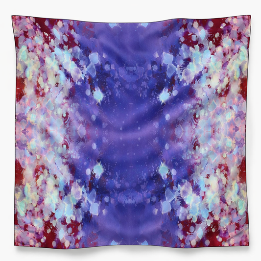 Oversized Silk & Wool Art Scarf – Purple Rain (52”)
