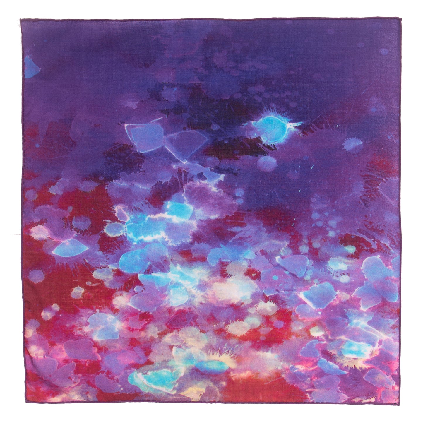 Small Purple Rain Silk Chiffon Scarf