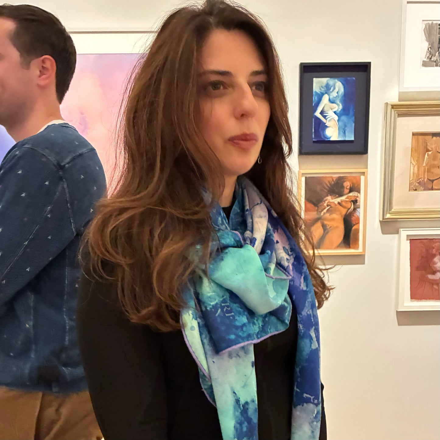 Peacock Green Scarf • Silk-Wool 52"