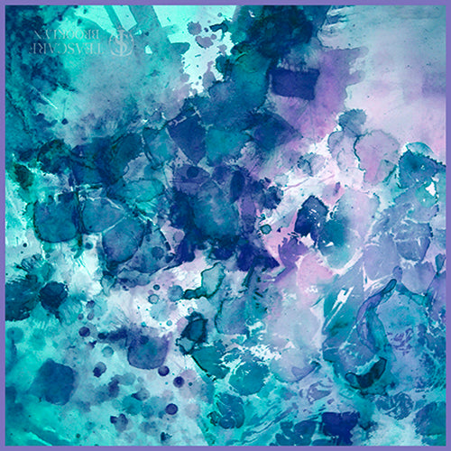 Peacock Green Small Square 100% Silk Chiffon Tea-Printed Scarf, 24x24" - Teascarf Brooklyn