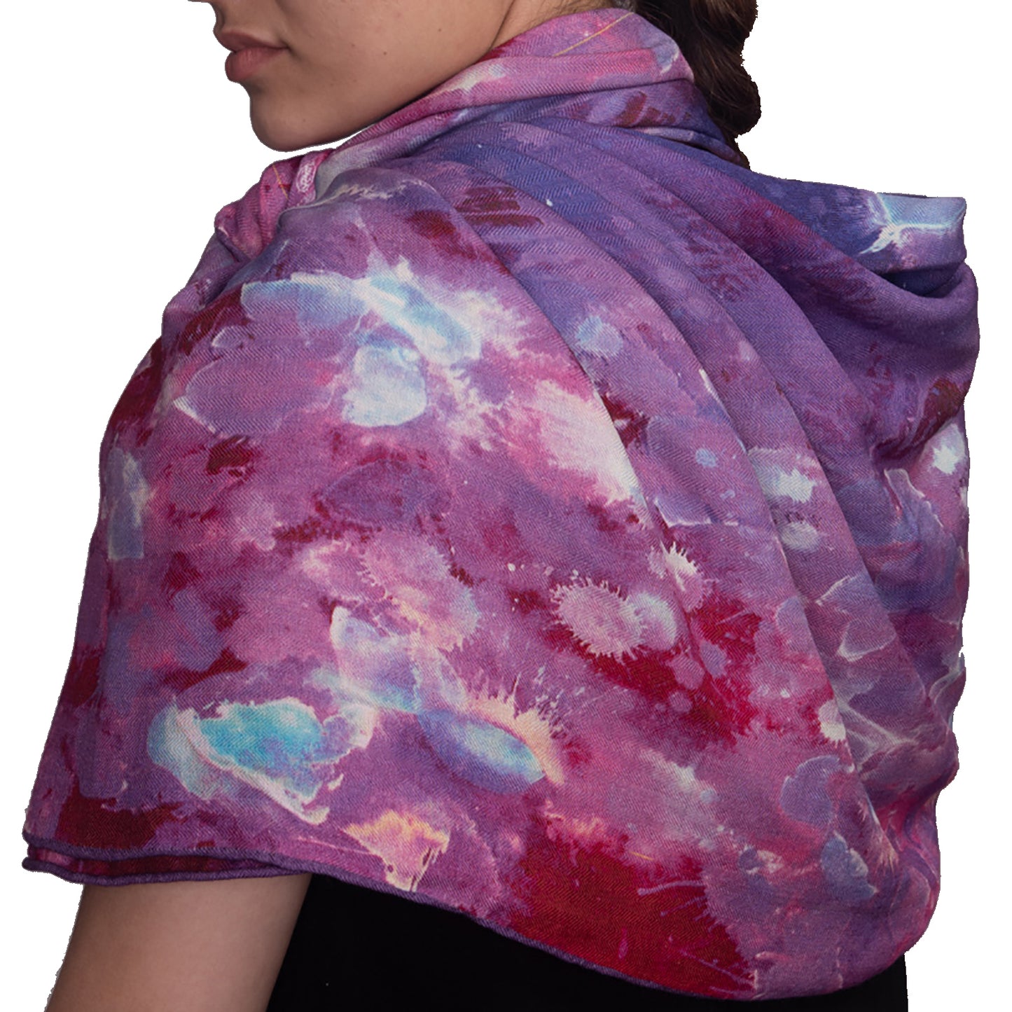 Oversized Purple Rain Silk/Wool Scarf