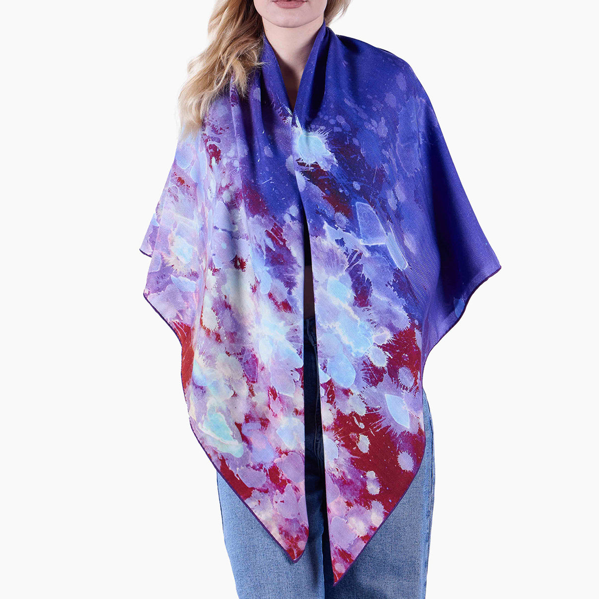 Purple Rain — Silk-Wool 52" - Teascarf Brooklyn
