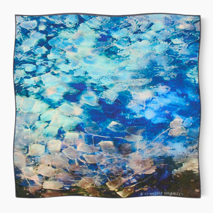 Silk & Wool Art Scarf – Blue Dream (24”)