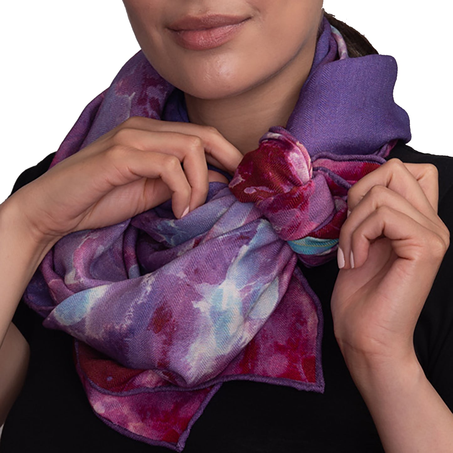 Oversized Purple Rain Silk/Wool Scarf