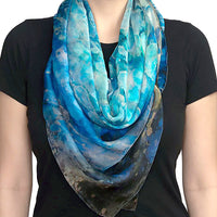 Blue Dream — Silk Chiffon Art Scarf (52")