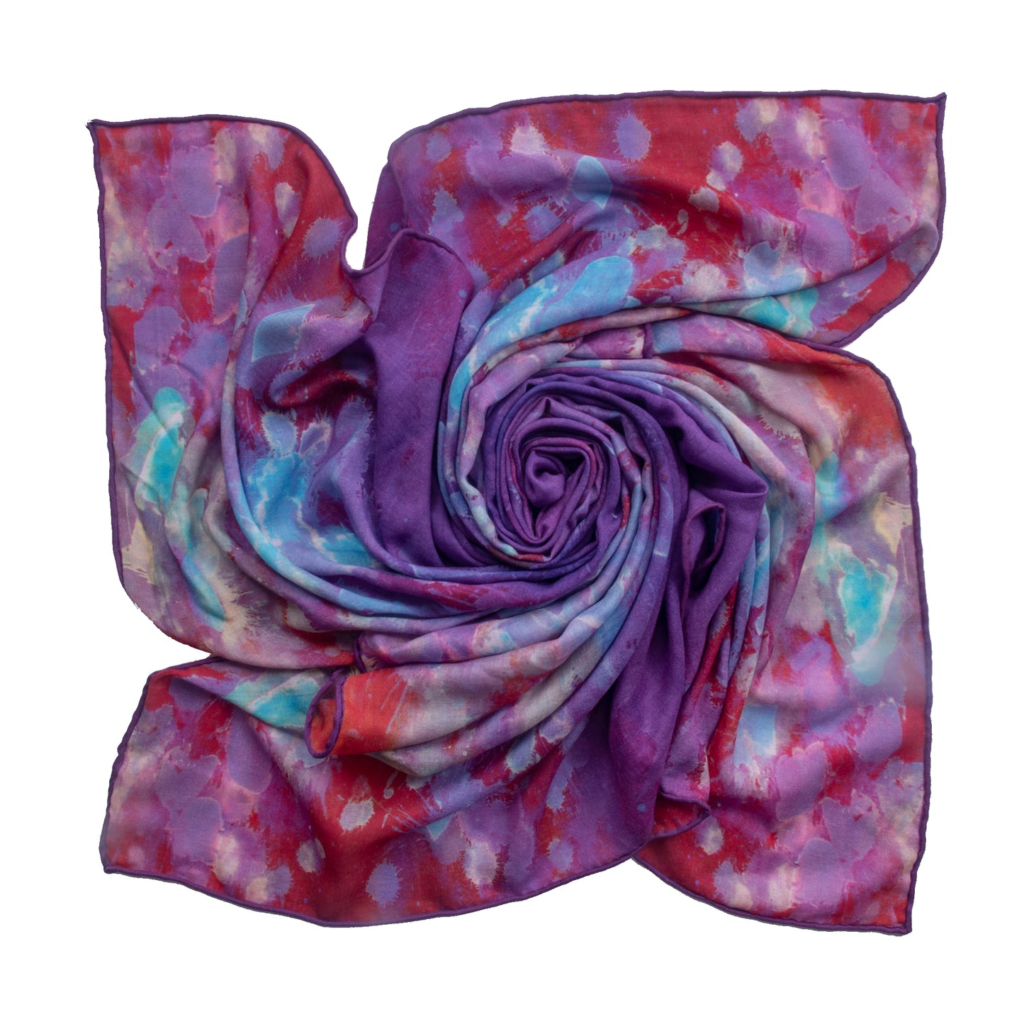 Oversized Purple Rain Silk/Wool Scarf