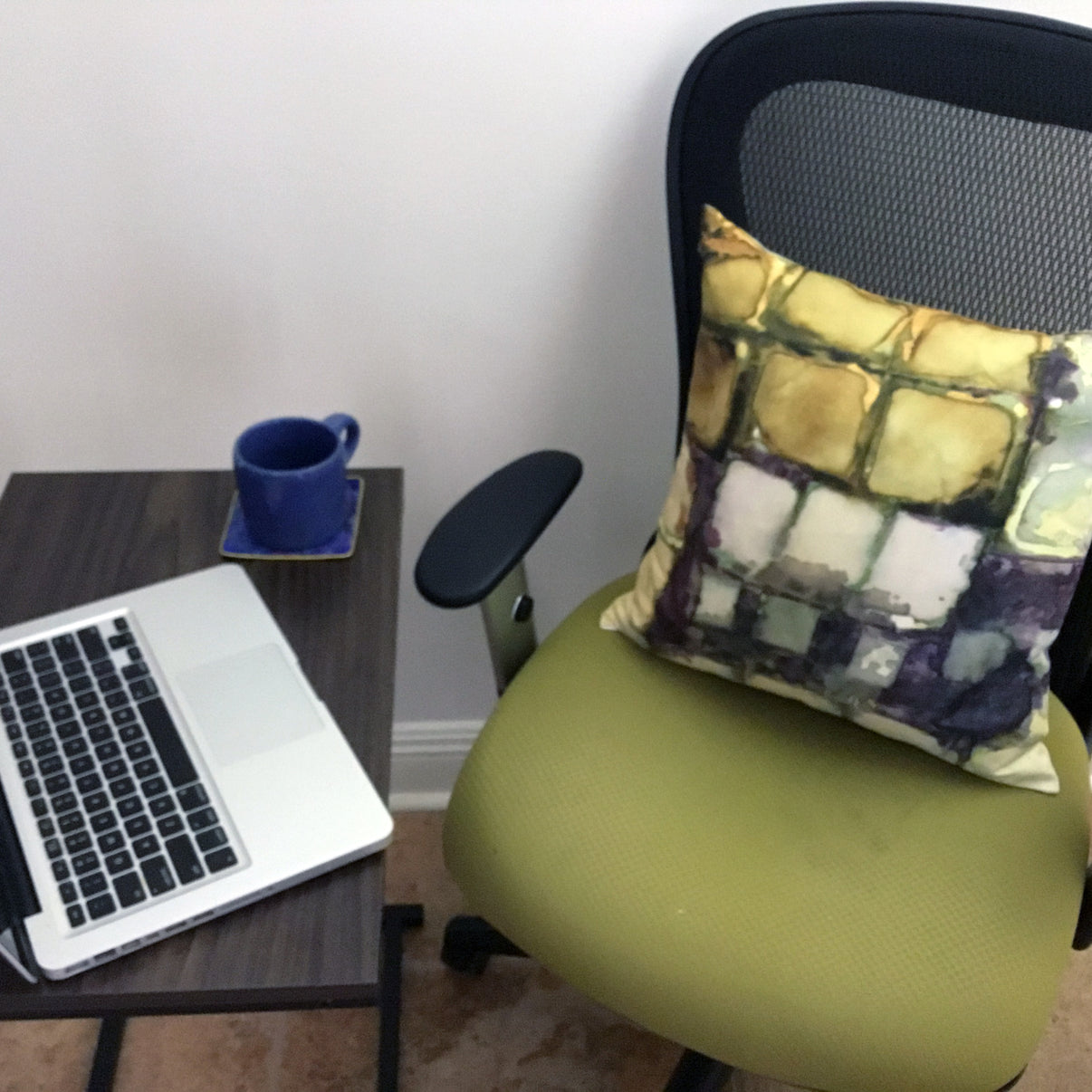 Soft Citrine Square Tea-Printed Pillow Cover - Teascarf Brooklyn