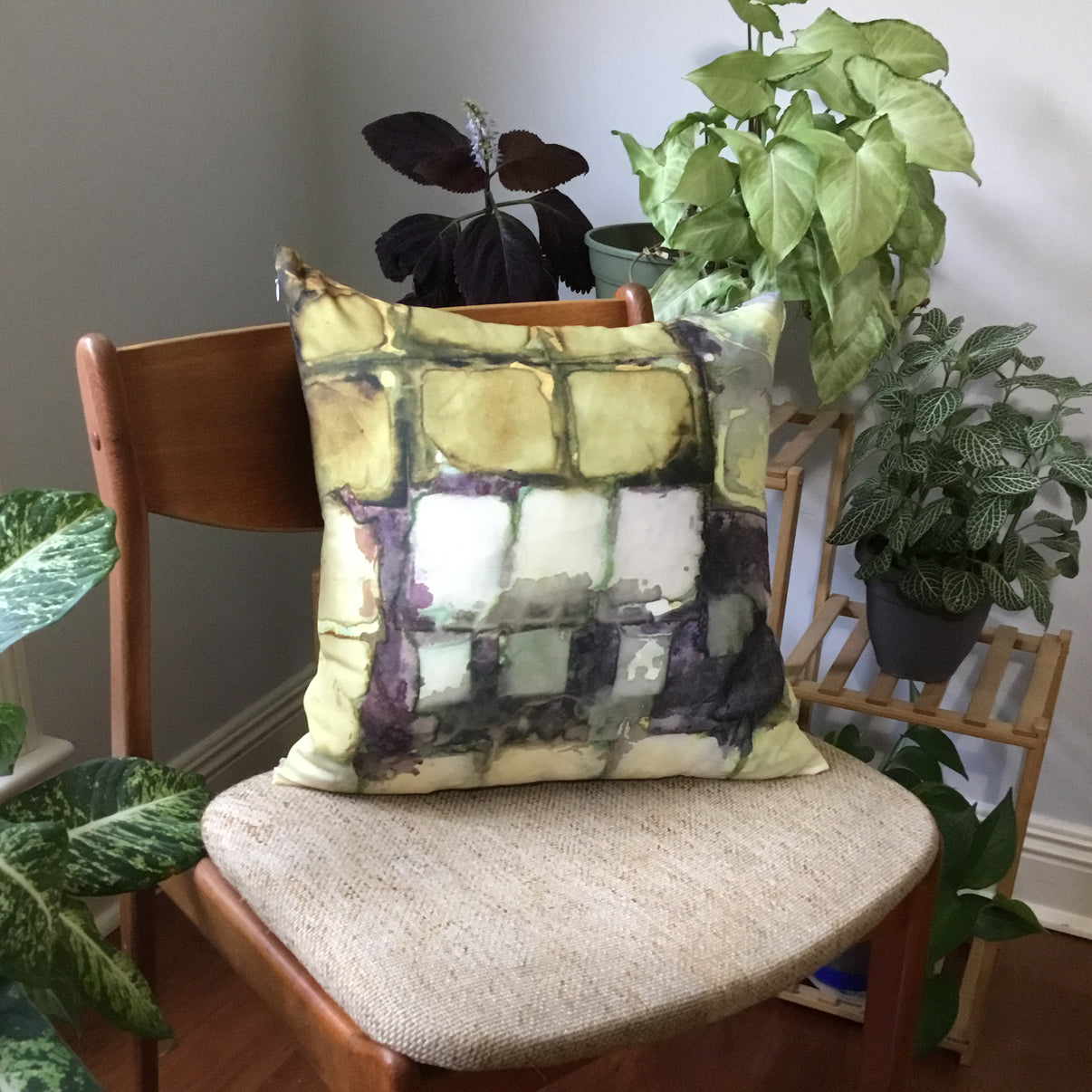 Soft Citrine Square Tea-Printed Pillow Cover - Teascarf Brooklyn