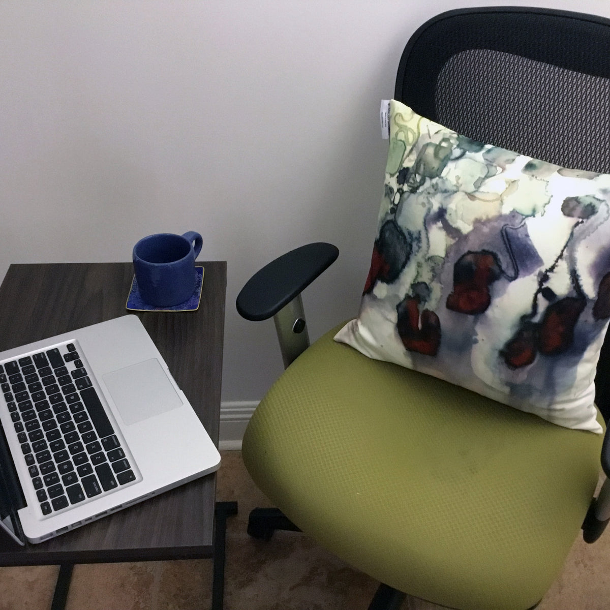Winterberry Square Tea-Printed Pillow Cover - Teascarf Brooklyn