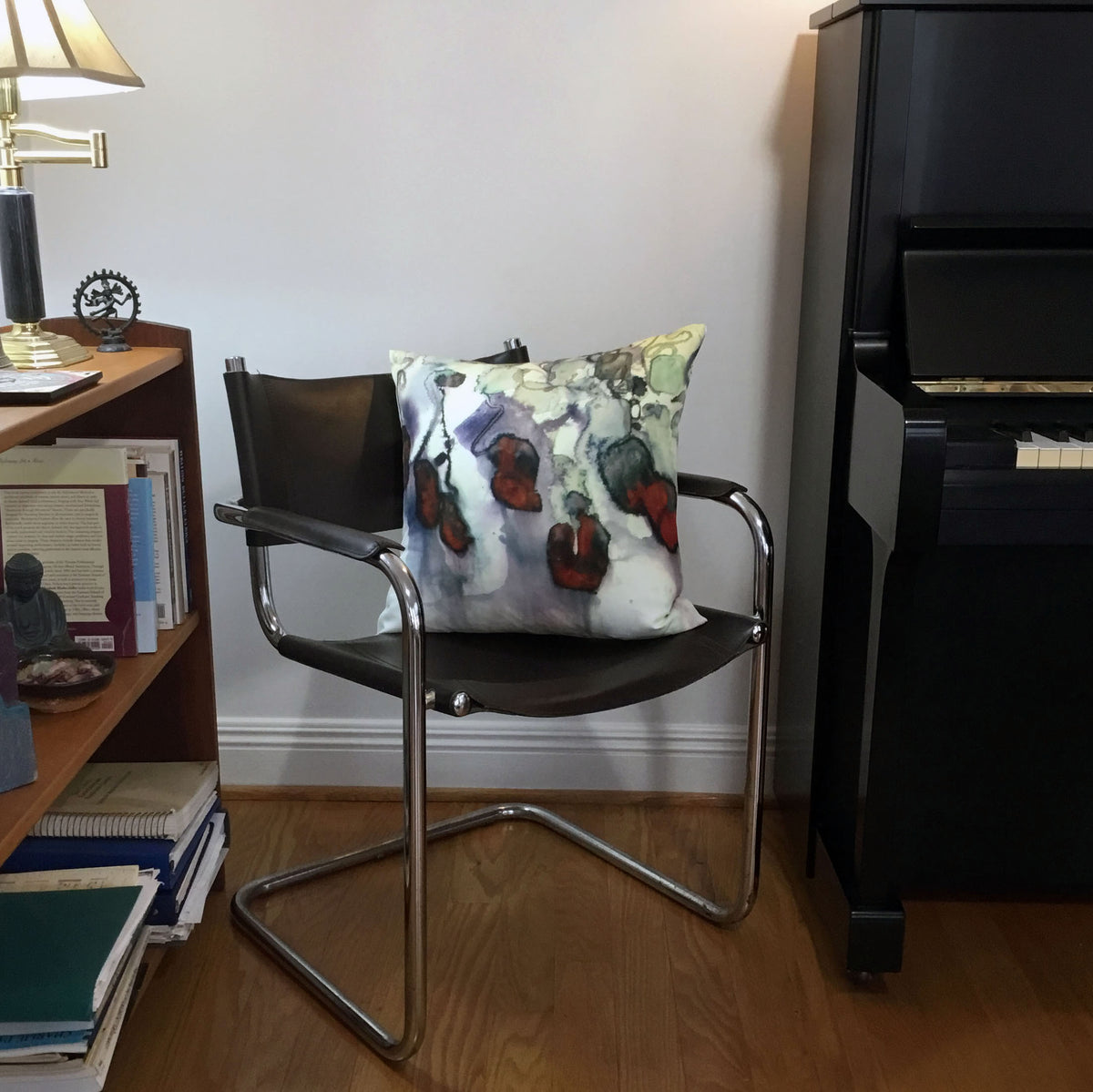 Winterberry Square Tea-Printed Pillow Cover - Teascarf Brooklyn