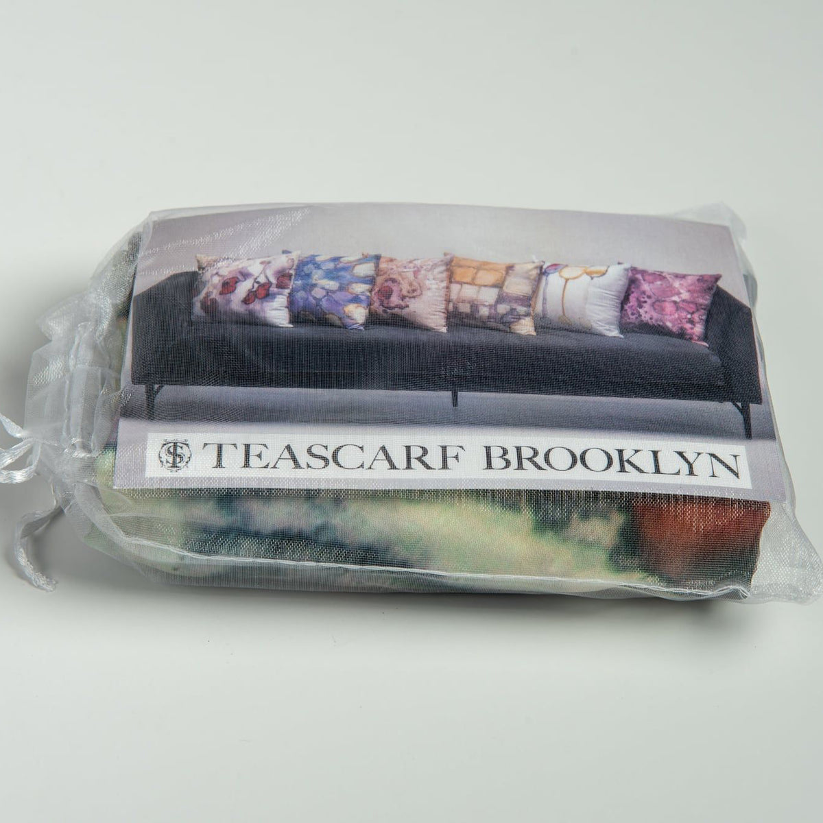 Winterberry Square Tea-Printed Pillow Cover - Teascarf Brooklyn